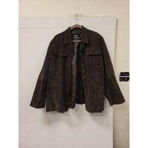 Marcelle Renee Leather Jacket Womens 3X Brown Suede Style Coat Outerwear